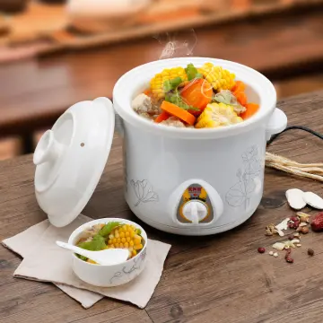 Ceramic Slow Cooker Electric Stew Pot 1l Mini Baby Porridge Food