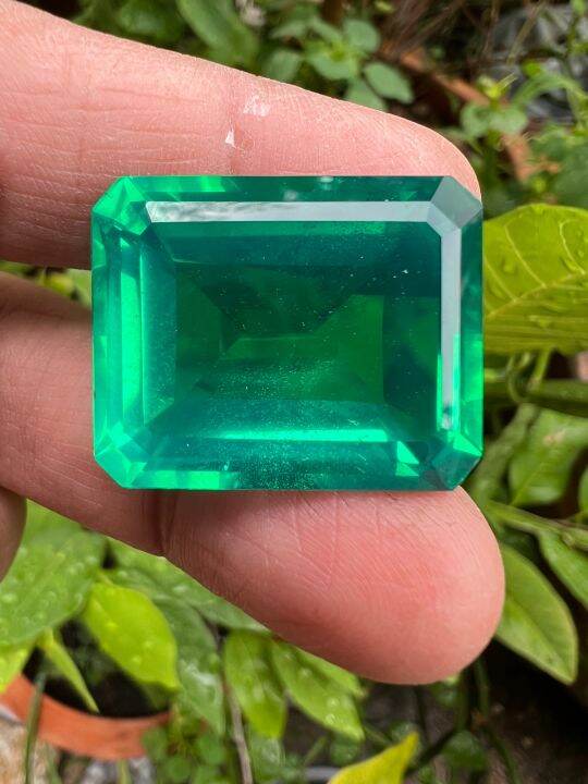 พลอย-columbiaโคลัมเบีย-green-doublet-emerald-มรกต-very-fine-lab-made-octagon-shape-14x18-มม-mm-20กะรัต-1เม็ด-carats-รูปสี่เหลี่ยม-พลอยสั่งเคราะเนื้อแข็ง