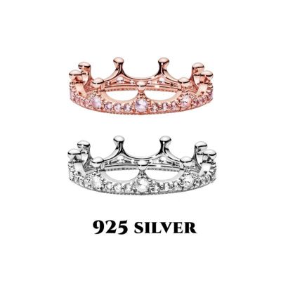 Pandora แหวน เงิน925 แหวนมงกุฎ แหวนแฟชั่น Glitter Crown Ring เครื่องประดับแฟชั่น ของแท้ 100%