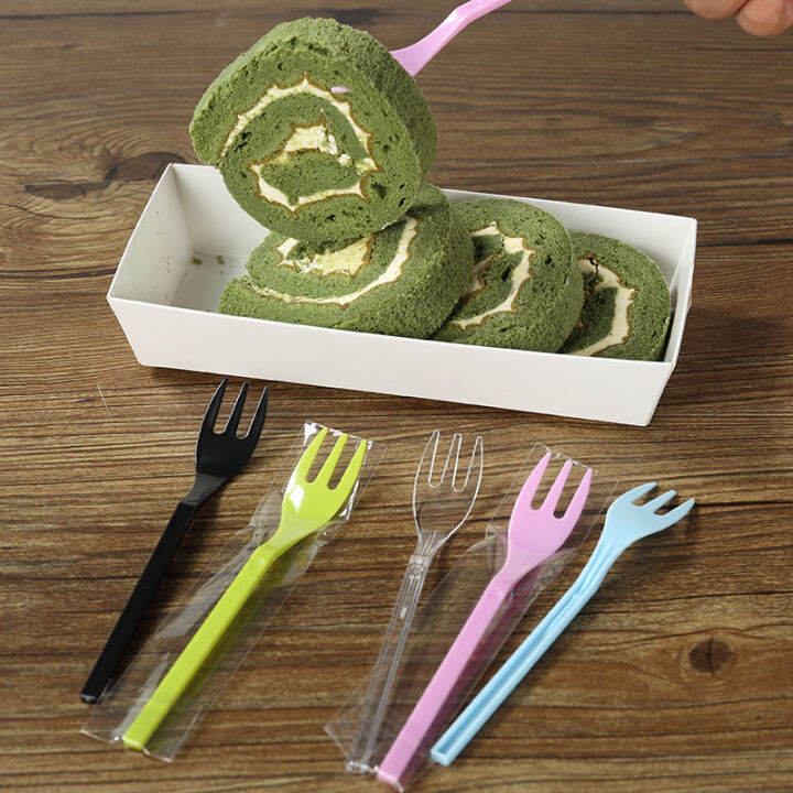 Disposable Color Fork Thickened Independent Packaging Fork Fruit Fork