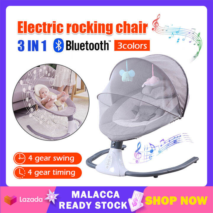 Electric Baby Bouncers Foldable Infant Swing Chair LED Touch Screen