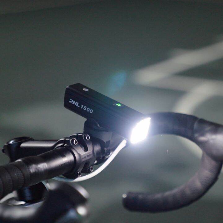 ROCKBROS ไฟจักรยานอัจฉริยะ1500ลูเมนอลูมิเนียมกันน้ำ MTB ไฟหน้าเครื่องยกอเนกประสงค์ TypeC ชาร์จ