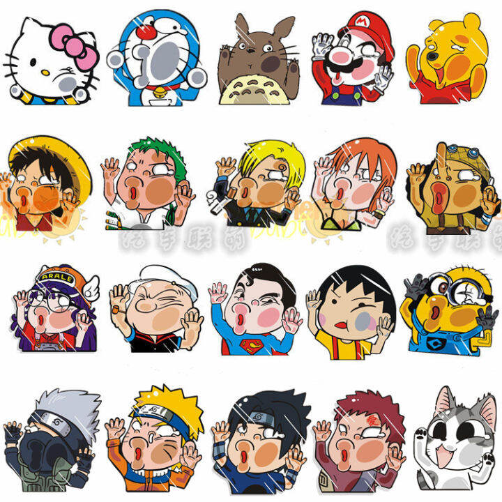 Cartoon Car Stickers Funny Car Stickers Face Hit Glass Paster Cute Stickers Car Scratch Hidden