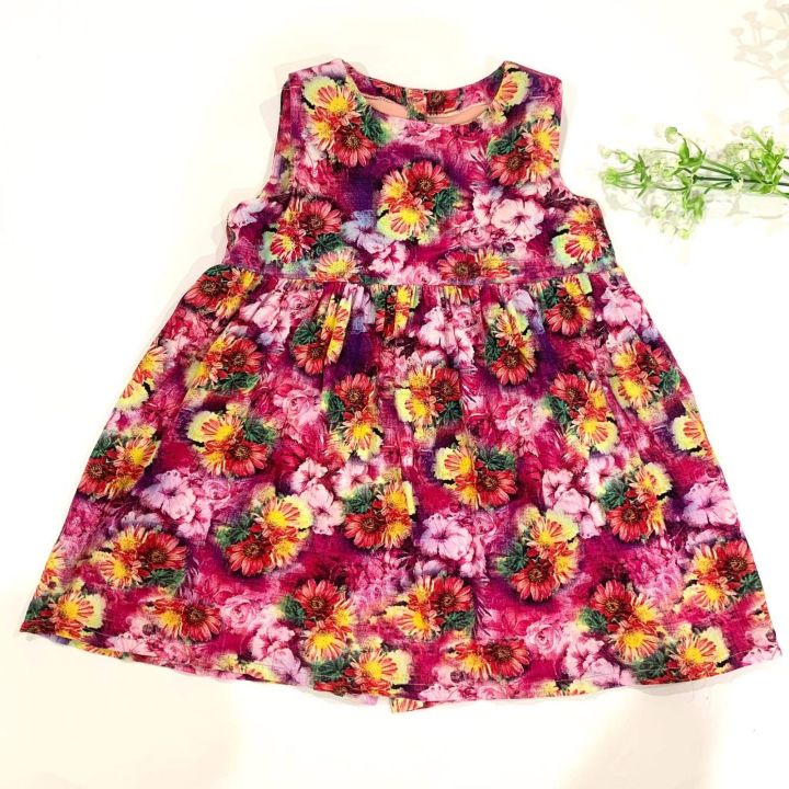 Váy lanh Vertbaudet hoa nhí nhiều màu BG size 2-14y SHIN Baby Closet