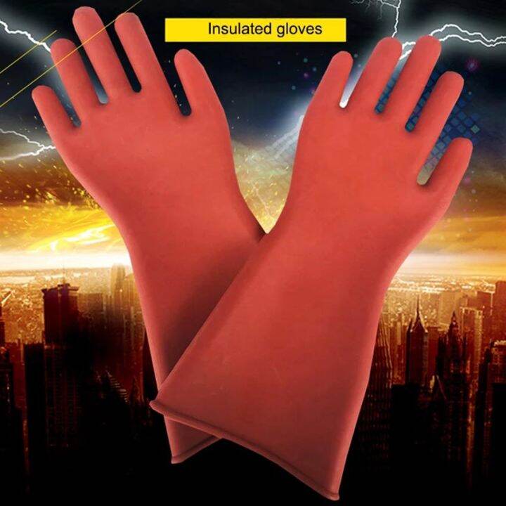 12KV High Voltage Electrical Insulating Gloves Electrician Safety