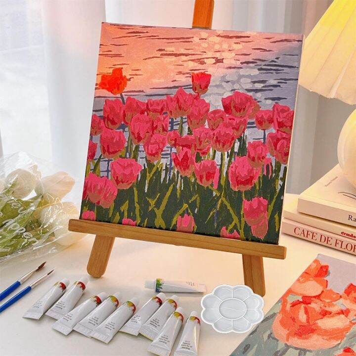 Hunter.Digital Oil Paint By Numbers 20x 20cm Canvas Frame Number