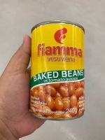 ถั่วอบในซอสมะเขือเทศ ตรา ไฟมมา วีสุเวียนา 400g Baked Beans in Tomato Sauce Fiamma Vesuviana Brand ถั่วในซอสมะเขือเทศ