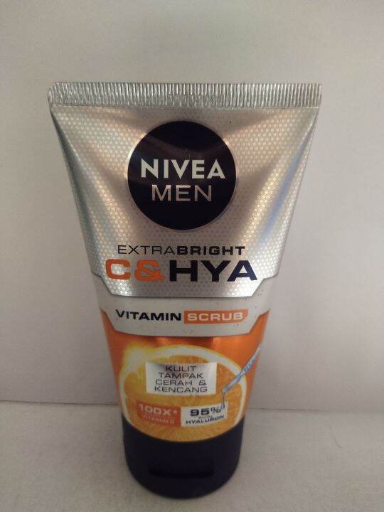 Nivea Men Extra Bright C & HYA 100ml Vitamin Scrub yang menjadikan