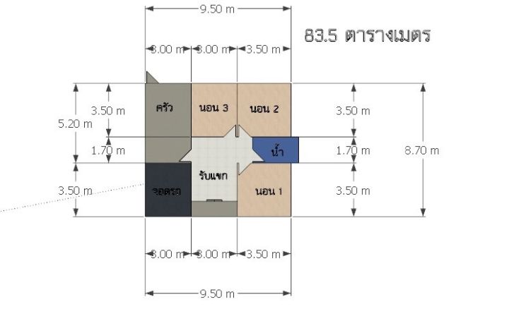 แบบบ้านจั่วผสมผสานโมเดิร์น