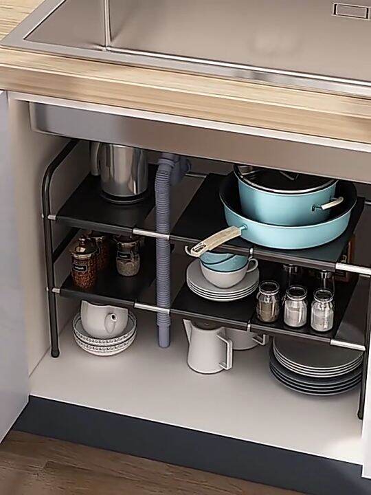 Rak Dapur Bawah Sinki Under Sink Pot Rack Kitchen Organizer