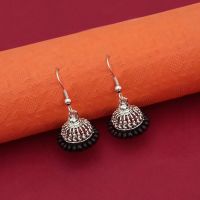 EVINCO JEWELRY OXIDIZED PLATED PEARL EARRING