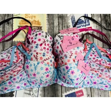 Women Flower Printed Bras Sexy Lingerie Seamless Bralette Front Buckle  Wireless Comfort Push Up Floral Bras 111