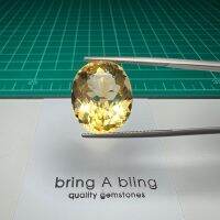 ซิทริน Citrine น้ำหนัก 16.80 ct (18.3x15.4x10.4)mm เม็ดนี้สวยมากเหสีองทอง พลอยธรรมชาติ ไม่ผ่านการปรุงแต่ง ไฟเต็ม สะอาด