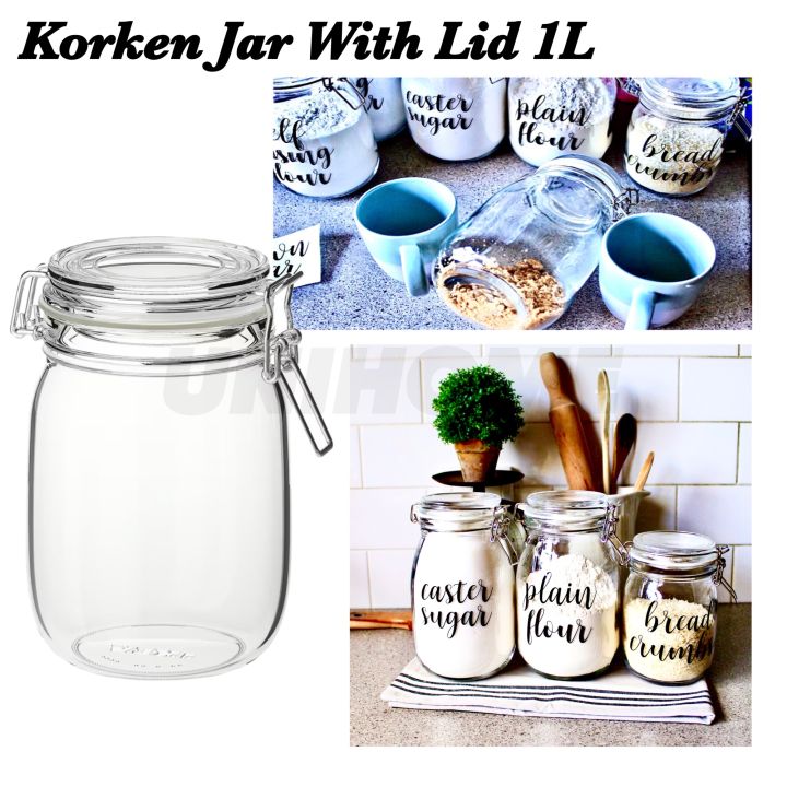 KORKEN Jar with lid, clear glass, 1.9 qt - IKEA