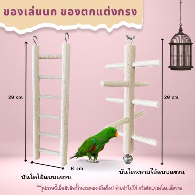 ของเล่นนก บันไดของเล่นนกแก้ว บันไดจากไม้ธรรมชาติ ปลอดภัย100%