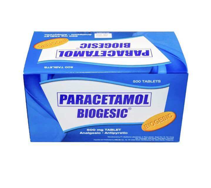 BIOGESIC PARACETAMOL 500’s 1 BOX Lazada PH