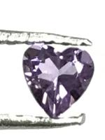 อเมทิสต์ 4x4 มม. รูปหัวใจ หินธรรมชาติ 100% Amethyst 4x4 mm heart shape 100% natural gemstone