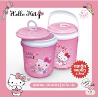 กระติกน้ำกลม กระติกน้ำ ลายHello Kitty 5ลิตร เก็บความเย็น ขนาด 20x29 cm มีหูหิ้ว พกพาสะดวก ลายน่ารัก สินค้าพร้อมส่ง