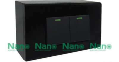 ชุดฝา NANO 3ช่อง 2สวิตซ์ ขนาด 1.5ช่องและบล็อกลอย สีดำ CS11-bb