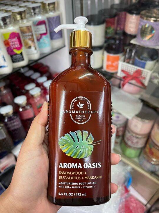 Bath & Body Works Aromatherapy Aroma Oasis SANDALWOOD EUCALYPTUS MANDARIN Lotion 192ml. ของแท้