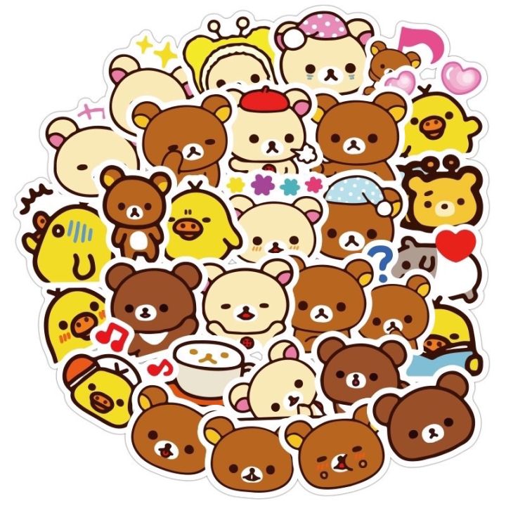 sticker-สติ๊กเกอร์-kilakkuma-h-26-ริลัค-คุมะ-40-ชิ้น-ซานริโอ้-sanrio-kuma-คุมะ-คูมะ-ริลัก-กูมะ-คิทตี้-hello-kitty-หมี