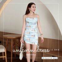 UNICORN DRESS ?✨ #MNB000127 เดรสรุ่นใหม่ทรงสวย ลายสวยปัง ผูกปรับระดับสั้นยาวตามชอบเลยค่า