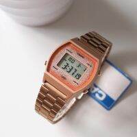 CASIO B-640WCG คาสิโอ นาฬิกาหญิง ดิจิตอล สายสแตนเลส สีโรสโกลด์ กันน้ำ ของแท้รับประกันศูนย์