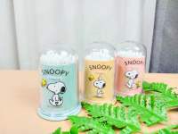 Moshi Moshi กล่องคัตเติ้ลบัทกลม กล่องใส่ก้านสำลี กล่องใส่สำลีปั่นหู ลาย Snoopy ลิขสิทธิ์ของแท้ จากโมชิ