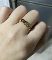แหวนนพเก้าพลอย สีพิงค์โกลด์ แหวนปรับขนาดได้ แหวนเพชร แหวนทอง ทองโคลนนิ่ง ทองไมครอน ทองหุ้ม ทองเหลืองชุบทอง ทองชุบ แหวนผู้หญิง