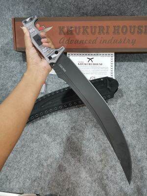 เดินป่า​ [KHAI Tactical Atayal] Black Blade Version Gurkha Scimitar!​ วัสดุ​ใบ:9CR18​Mov​ งาน​เต็ม​