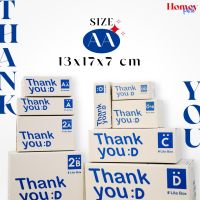 กล่องไปรษณีย์ Thank you [เบอร์AA]แพ็คละ 10 ใบ กล่องพัสดุน่ารักๆ