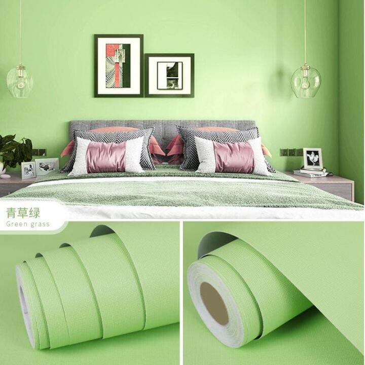 Wallpaper Sticker Dinding Polos Hijau Ukuran 10m × 45cm SUDAH ADA LEM TINGGAL TEMPEL Lazada