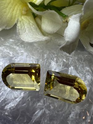 27 carats lemon quartz 2 pieces 18x13mm