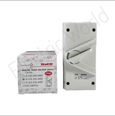 สวิตช์สลับกันน้ำ 35A 440 V 2/3 Pole Switch IS-335 (HACO)