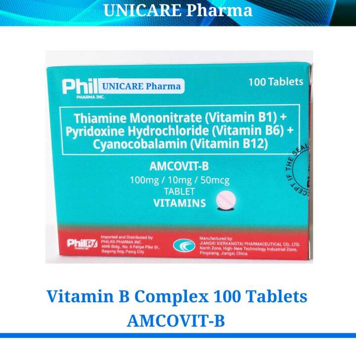 AMCOVIT-B 100 Tablets Vitamin B Complex B1,B6,B12 | Lazada PH