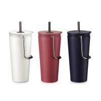 LocknLock แก้วเก็บอุณหภูมิพร้อมหลอด Bucket Tumbler with Straw ความจุ 540 ml รุ่น LHC4268