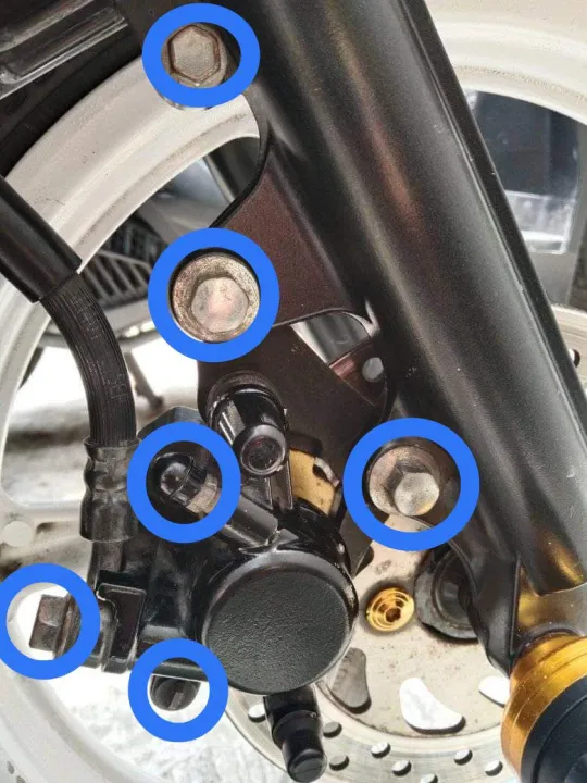 CB MOto Banjo bolt, Bleeder Bolt, Caliper pin, Caliper holder bolts