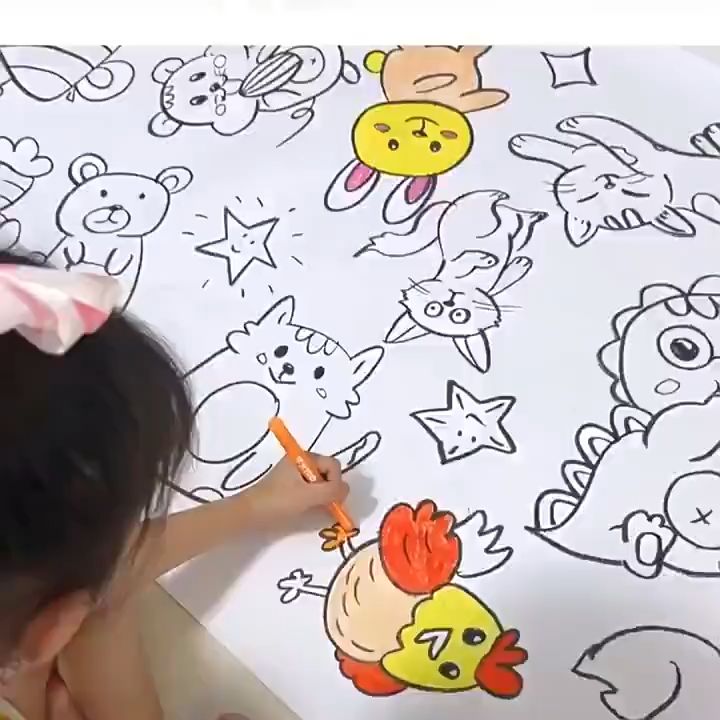 Coloring Roll for Children Coloring Paper Roll Graffiti Drawing Art Paper  Paper Roll for Creativity Imagination Preschool Themed