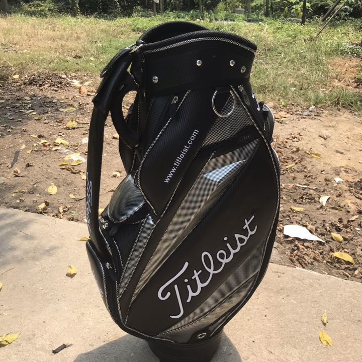 ถุงกอล์ฟ-titleist-ขนาด9-นิ้ว-หนังpvc-ลายเคฟล่า