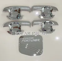 เบ้ารองมือเปิด+ครอบฝาถัง TOYOTA FORTUNER ฟอร์จูนเนอร์ปี 2005-2014 สีโครเมี่ยม