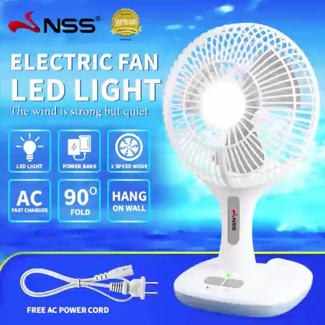 Nss 2 in 1 portable power station + rechargeable desk fan electric fan