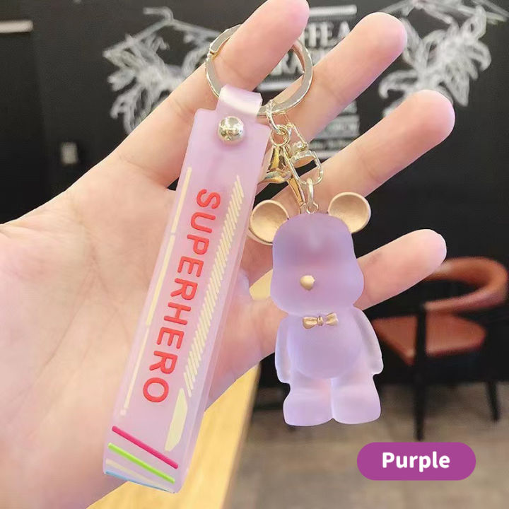 Cheap 6cm Cartoon Lightning Bear Keychain Cute Astronaut Bear Doll Keyring  Bag Pendant Couple Car Keyholder Creative Bag Charm Accessories