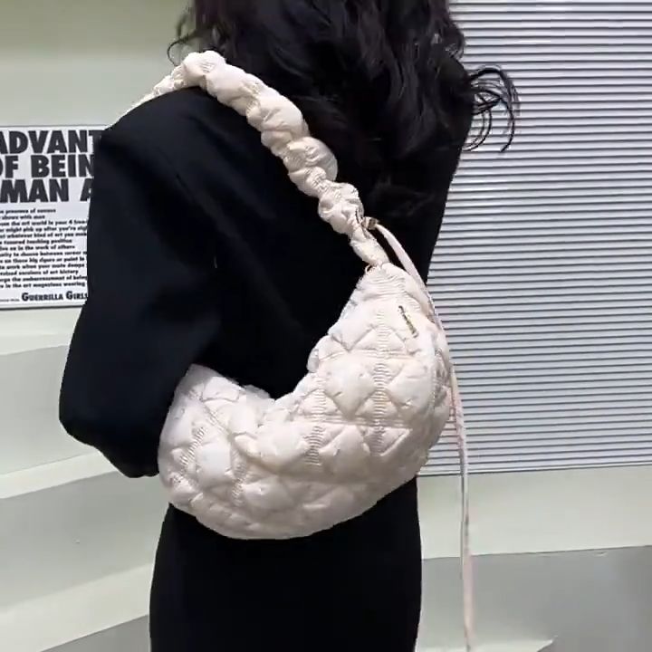 Korean Cloud Bubble Bag Ins All Match Pleated Shoulder Casual Crossover  Dumpling Bag XIC005