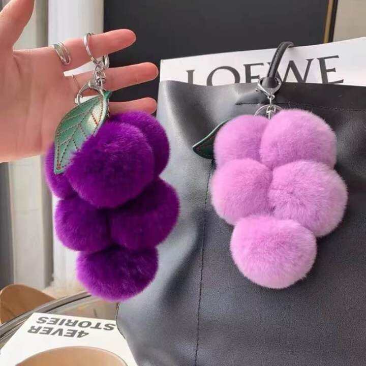 Pink pom poms on sale keychain