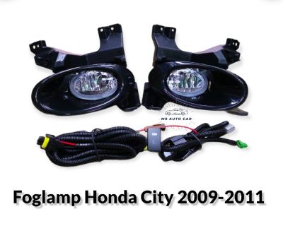 ไฟตัดหมอก honda city 2008 2009 2010 2011 ไฟสปอร์ตไลท์ ฮอนด้า foglamp honda city 2008-2011 ฝาครอบดำ และฝาครอบชุบ