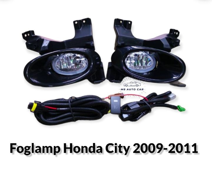 ไฟตัดหมอก-honda-city-2008-2009-2010-2011-ไฟสปอร์ตไลท์-ฮอนด้า-foglamp-honda-city-2008-2011-ฝาครอบดำ-และฝาครอบชุบ