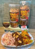 Khô mix 3 vị (khô heo - khô gà - mực nước dừa) - hũ pet 300gram
