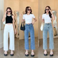 SHOP.POPO-Penny jeans มี 3 สี กางเกงยีนส์กระบอกทรงขาเต่อ  (ผ้ายืด)