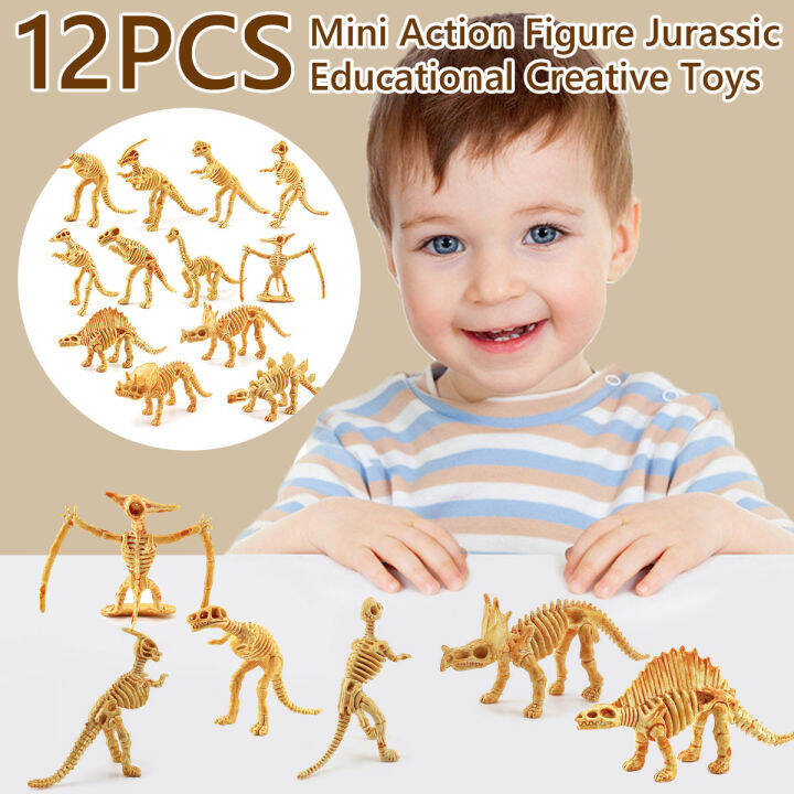 Science Play 12pcs Dinosaur Fossil Skeleton Assorted Dino Bones