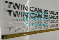 สติ๊กเกอร์ดั้งเดิมข้างประตู TWIN CAM 16 VAVLE  1 ชุด มี 2 ชิ้น มีสีอ่อนกับสีเข้ม ติดข้างรถ TOYOTA COROLLA AE92 ปี 1992 รุ่น โดเรม่อน sticker ติดรถ แต่งรถ โตโยต้า sticker